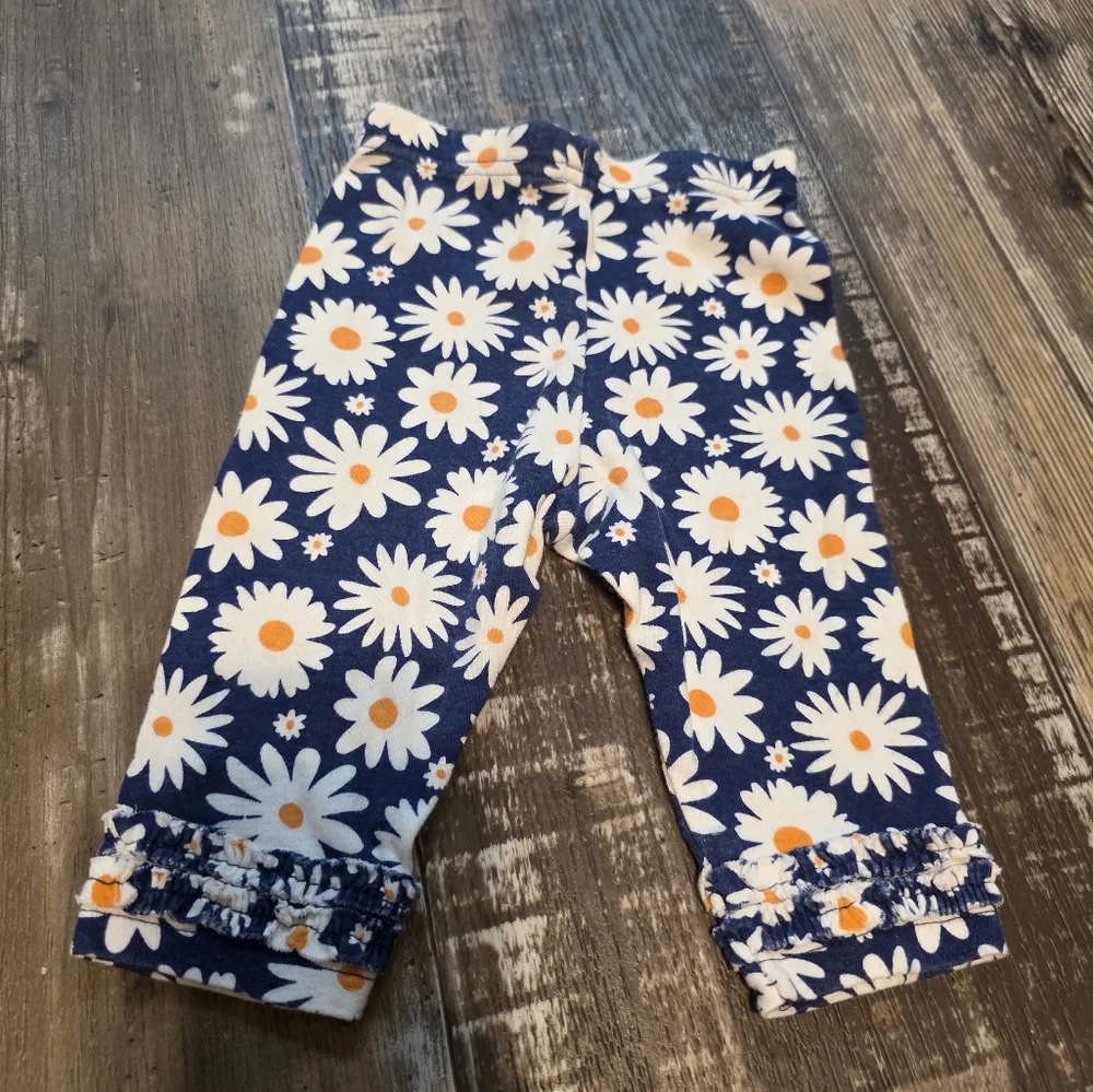 Carter's Blue and White Floral Leggings